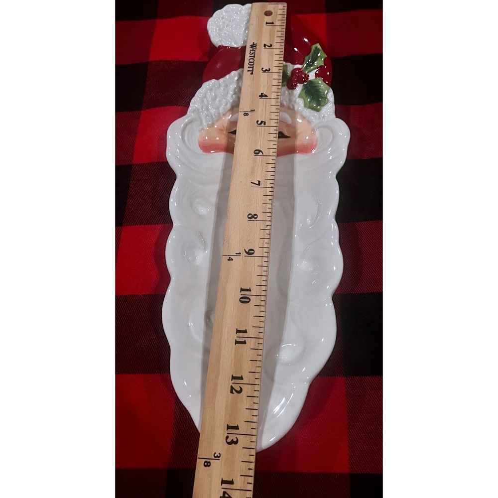 Fitz and Floyd Santa Claus Snack Therapy Serving Dish - Picture 2 of 6